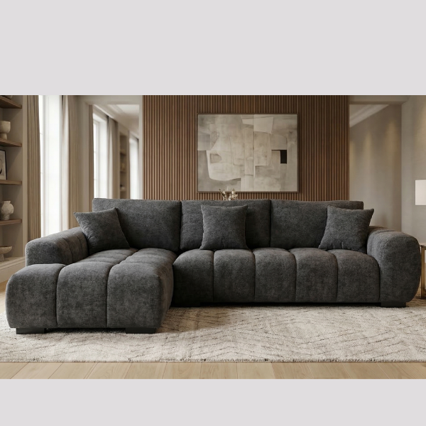 a04efa2759134e7296ab03bf0c4900da (2) Channel-Chr L-Shape Fabric Sofa with Chaise - Charcoal