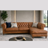 ed787cf9d7fb4ce0bfbf64535599b406 Chesterfield L-Shape pure Leather Sofa - Tan